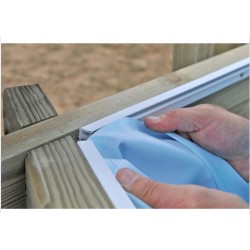 Liner azul 75/100 para piscinas de madera Safran  - Sistema colgante