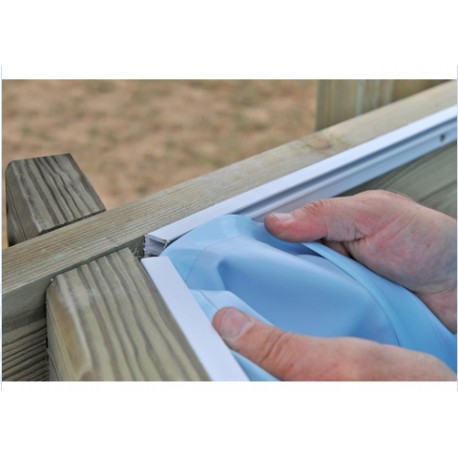 Liner azul 50/100 para piscinas de madera Vanille  - Sistema colgante